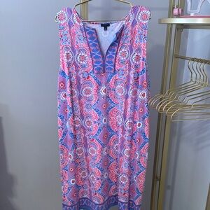 Talbots Pink and Blue Paisley Dress 2X